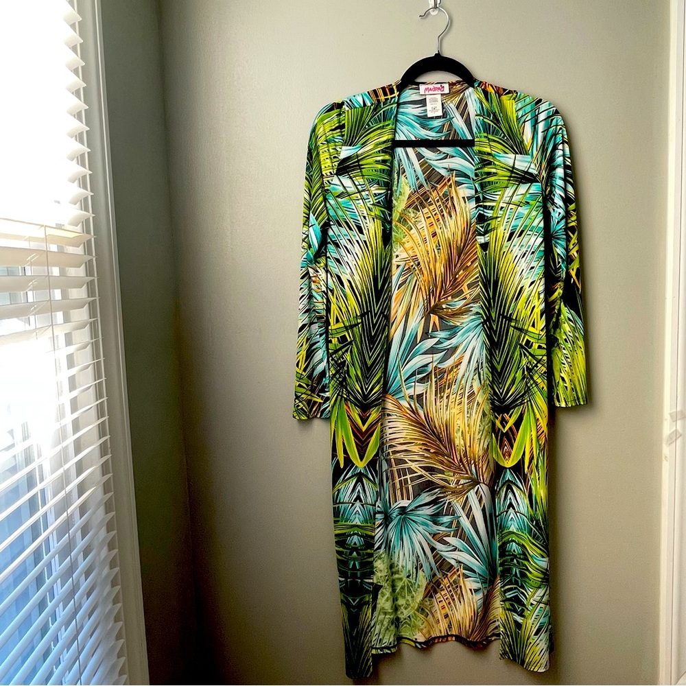 Tropical Print Kimono Cardigan